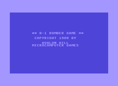 B-1 Bomber Game
